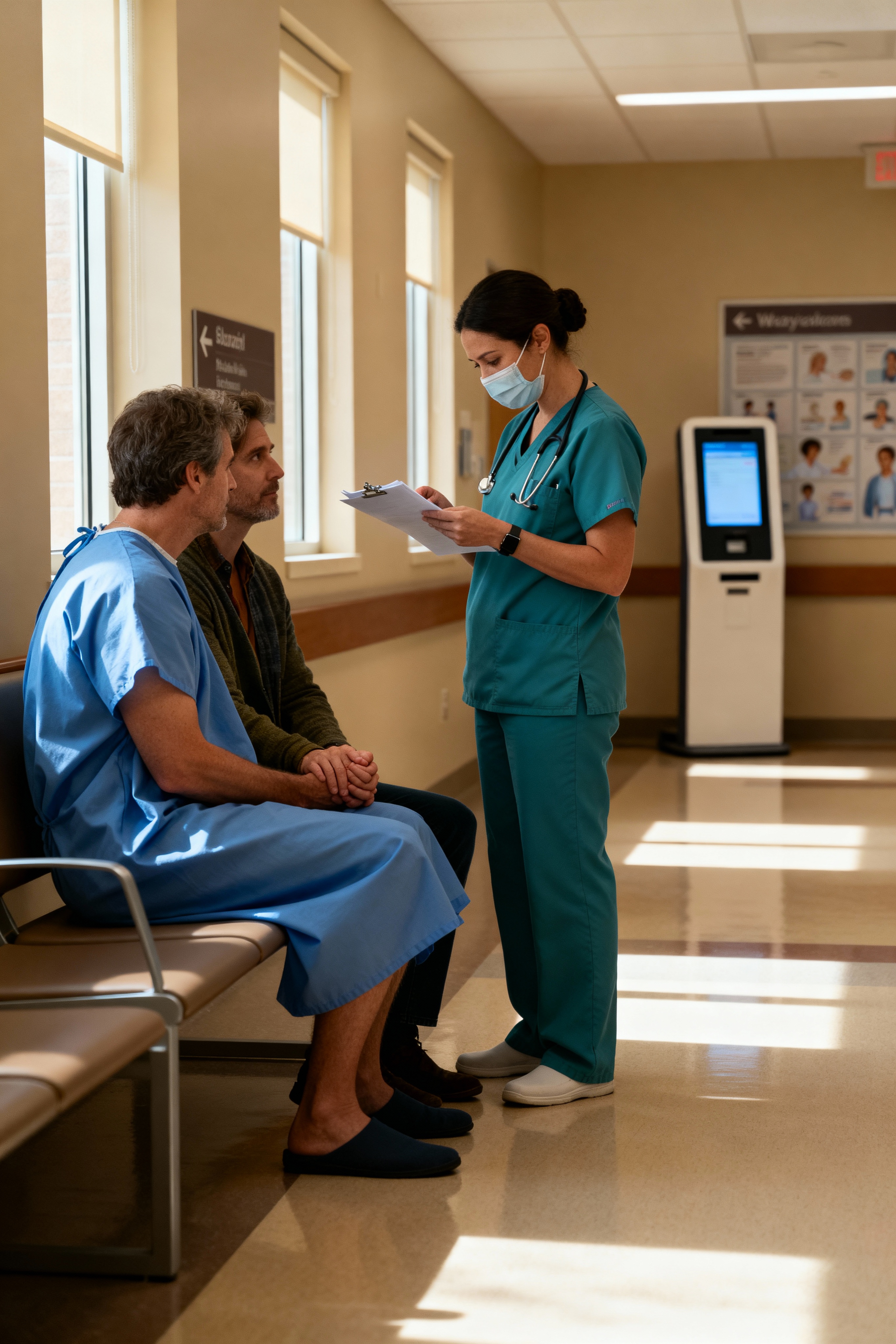 Medical staff coordination dashboard on digital display