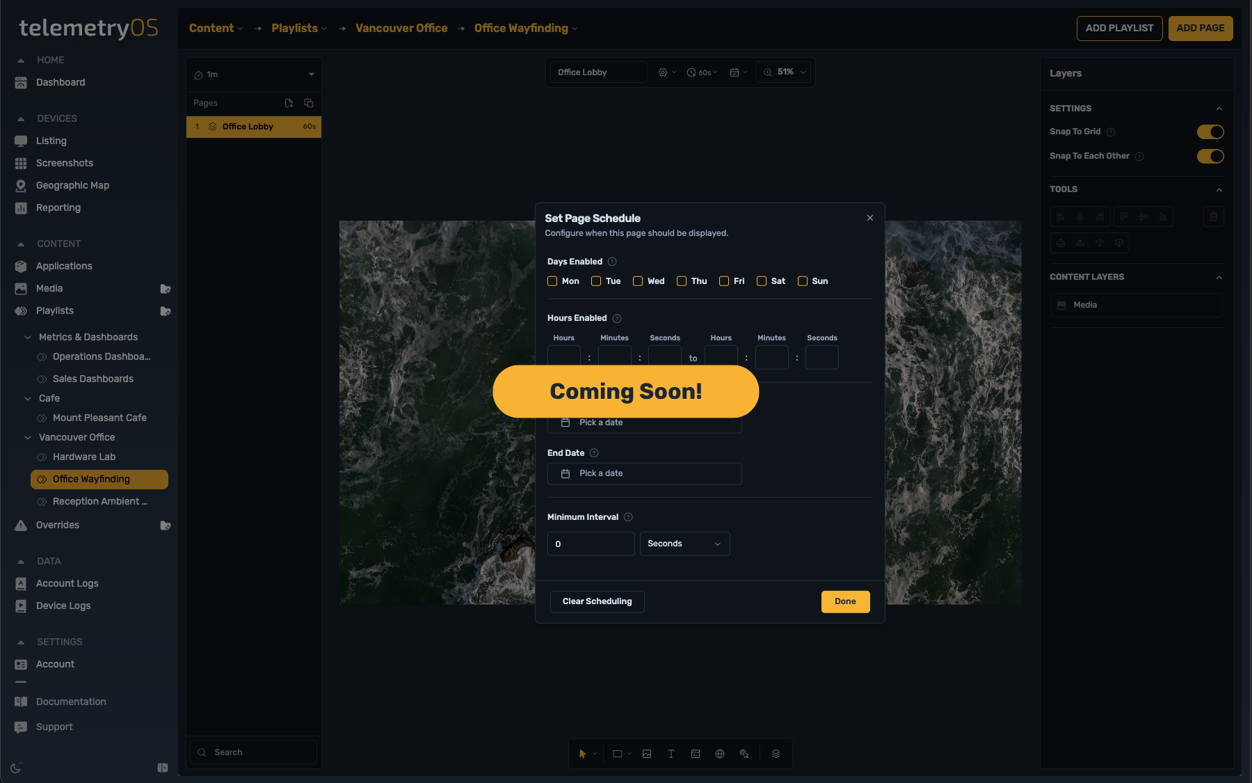 TelemetryOS Platform Screenshot