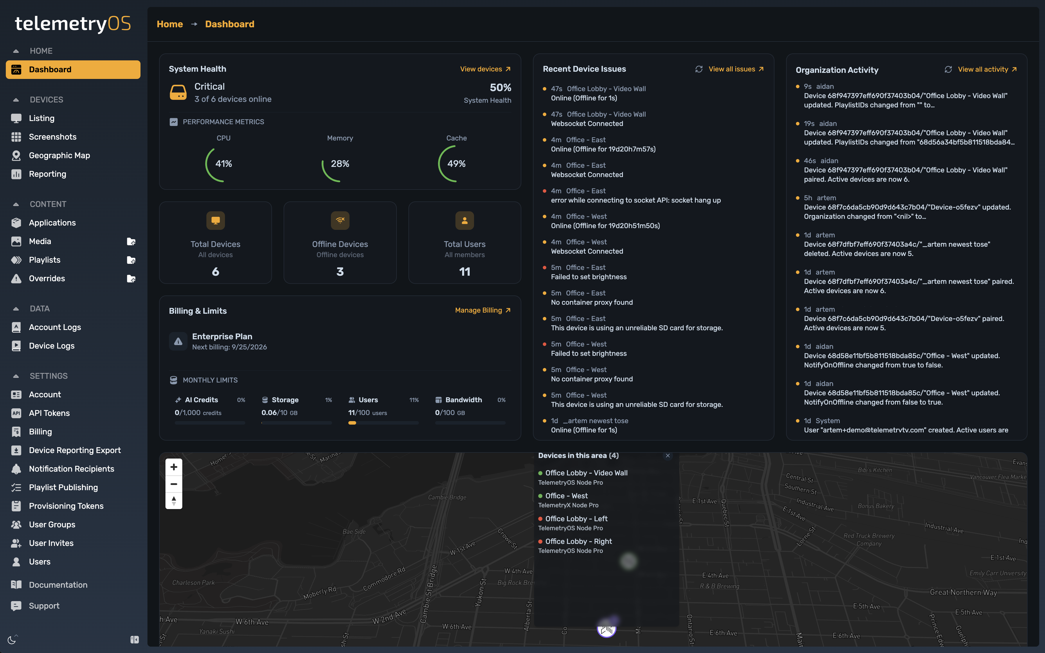 TelemetryOS Product Showcase